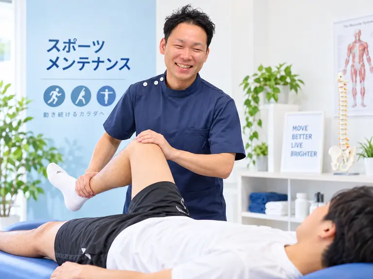きのき接骨院でスポーツ選手の身体の動きを確認